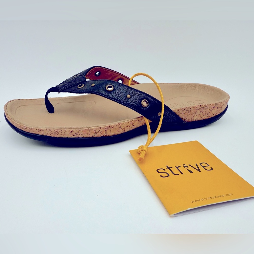 New Strive Black and Tan Sandals
